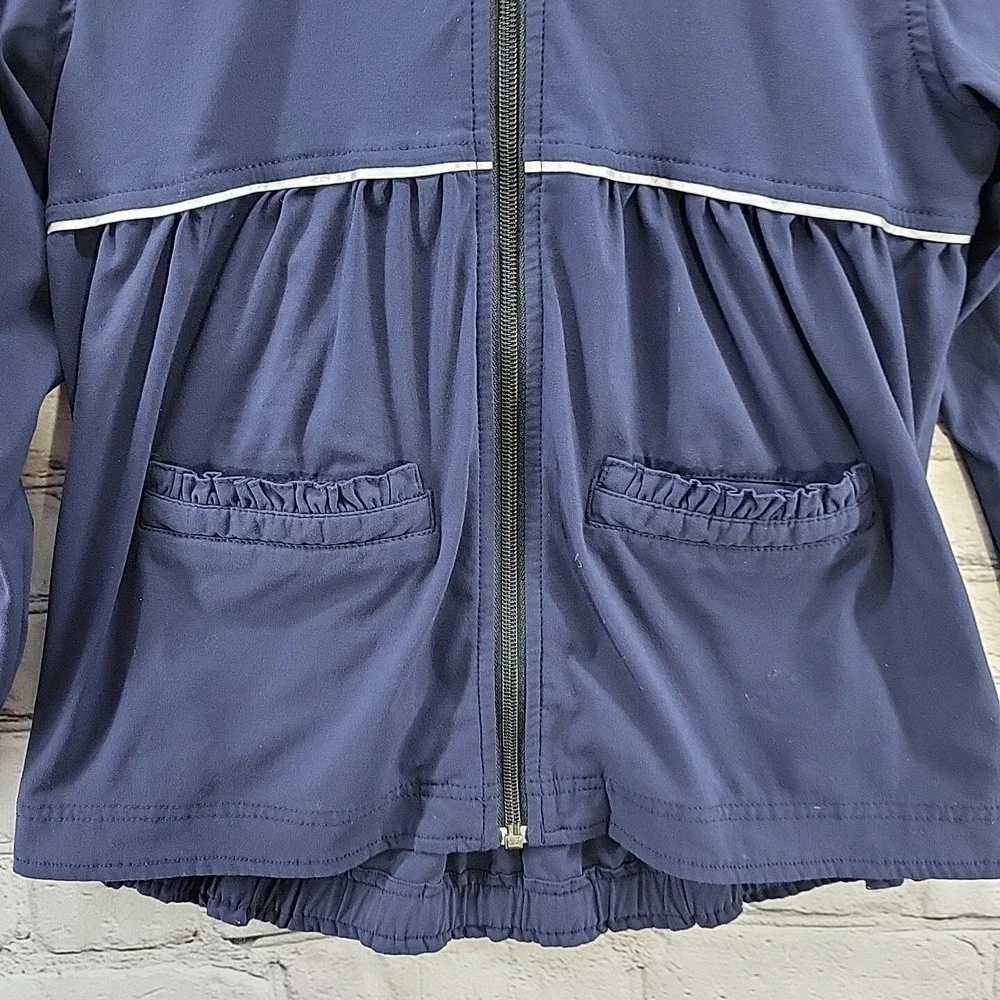 Hanna Andersson Jacket Girls Sz 130 Blue Hooded Zip Up‎ Size 8